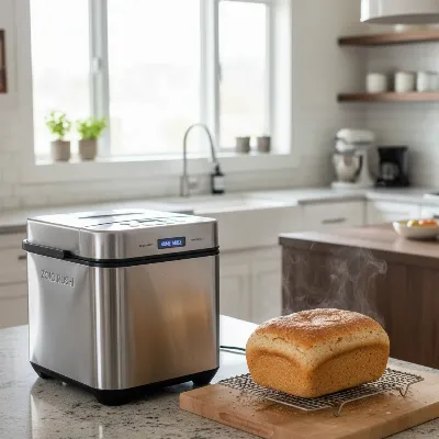 Zojirushi Home Bakery Virtuoso Plus bread maker producing a perfectly shaped loaf for a large family
